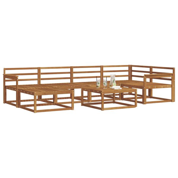 vidaXL Outdoor-Sofagarnitur 7 pcs Natur Massivholz Akazie