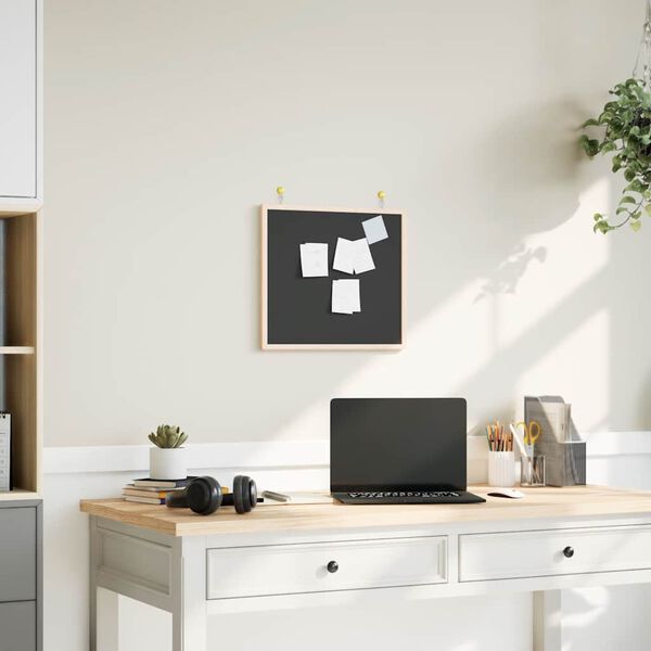 vidaXL Kreidetafel mit massivem Kiefernholzrahmen Schwarz 40x40 cm