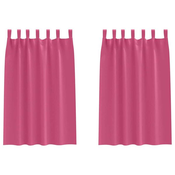 vidaXL Verdunkelungs-Vorh&auml;nge mit Ringen 2 pcs Helles Pink