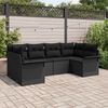 vidaXL Gartensofa-set mit Kissen 6 pcs Schwarz Poly-Rattan