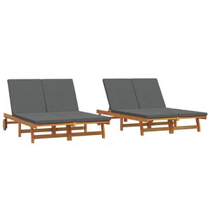 vidaXL Sonnenliege Braun 125 x 200 x 84 cm Massivholz Akazie