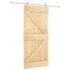 vidaXL Schiebet&uuml;r Nat&uuml;rlich und Wei&szlig; 95 x 210 cm Massivkiefer