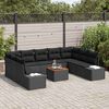 vidaXL Gartensofa-set mit Kissen 10 pcs Schwarz Poly-Rattan