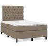 vidaXL Boxspringbett mit Matratze & LED Taupe 120x190 cm Stoff