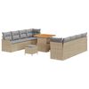 vidaXL Gartensofa-set mit Kissen 11 pcs Beige Poly-Rattan