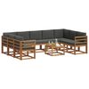 vidaXL Outdoor-Sofagarnitur mit Kissen 10 pcs Natur und Anthrazit