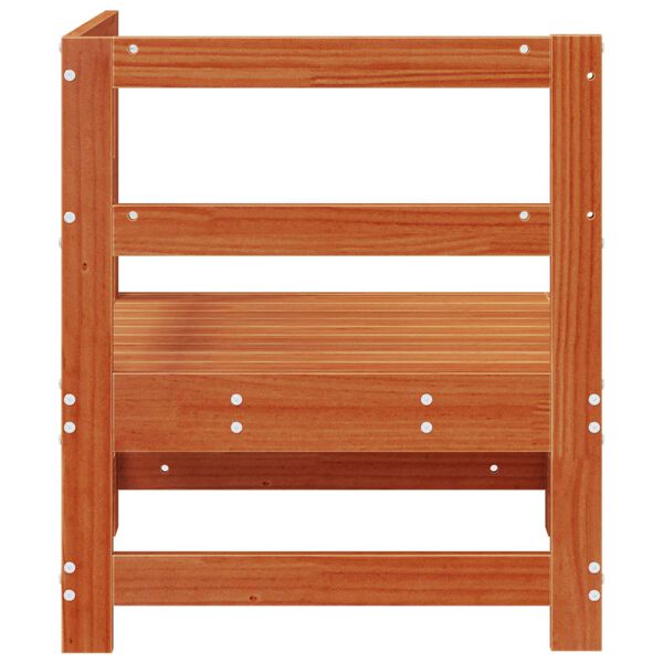 vidaXL Gartenecksofa Massives Kiefernholz Wachsbraun 62 x 62 x 70,5 cm