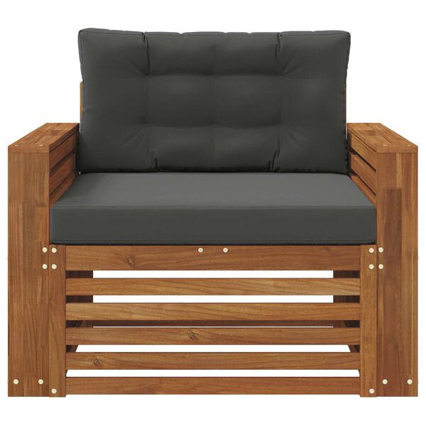 vidaXL Outdoor-Sofagarnitur Massives Akazienholz und Polyester Natur