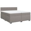 vidaXL Boxspringbett mit Matratze Taupe 200x200 cm Stoff