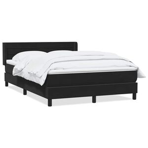 vidaXL Boxspringbett mit Matratze Schwarz 160x210 cm Samt