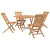 vidaXL Gartenset 5 stk. Braun Massivholz Teak