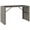 vidaXL Bartisch mit Glasplatte Grau 185x80x110 cm Poly Rattan