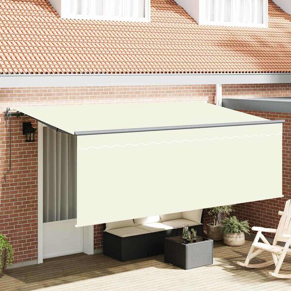 vidaXL Einziehbare Markise Creme 350 x 200 cm Polyester und Aluminium
