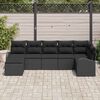 vidaXL Garten-Sofa-Set 7 pcs Schwarz Poly Rattan