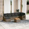 vidaXL 8-tlg. Garten-Sofagarnitur mit Kissen Grau Poly Rattan