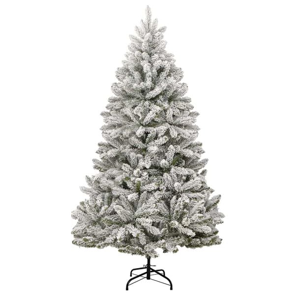 vidaXL K&uuml;nstlicher Weihnachtsbaum Gr&uuml;n und Wei&szlig; 300 cm PVC und Metall