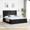 vidaXL Ottoman-Bett mit Matratzen & LEDs Schwarz 180x200 cm Samt
