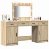 vidaXL Schminktisch mit Spiegelbeleuchtung 3 pcs Braun Holzwerkstoff