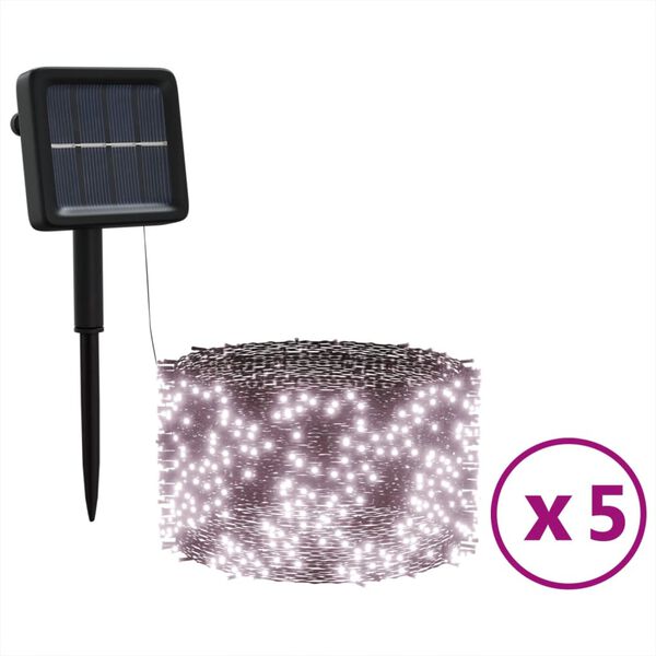 vidaXL Solar-Lichterketten 5 Stk. 5x200 LED Warmweiß Innen Außen