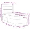 vidaXL LED Boxspringbett mit Matratze Dunkelgrau 80 x 200 cm Stoff