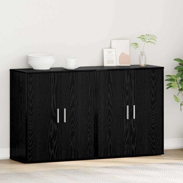 vidaXL Sideboard 2 pcs Schwarz Eichen-Optik 60 x 31 x 70 cm