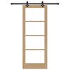 vidaXL Schiebet&uuml;r Natur 78 x 202 cm Massivholz Kiefer und Glas
