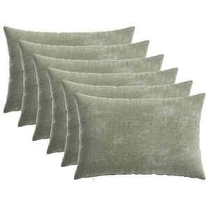 vidaXL Kissenbezug 6 stk. HEERLEN Gr&uuml;n 30 x 50 cm Chenille-Stoff
