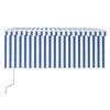 vidaXL Markise Automatisch Einziehbar mit Volant 3,5x2,5 m Blau & Wei&szlig;