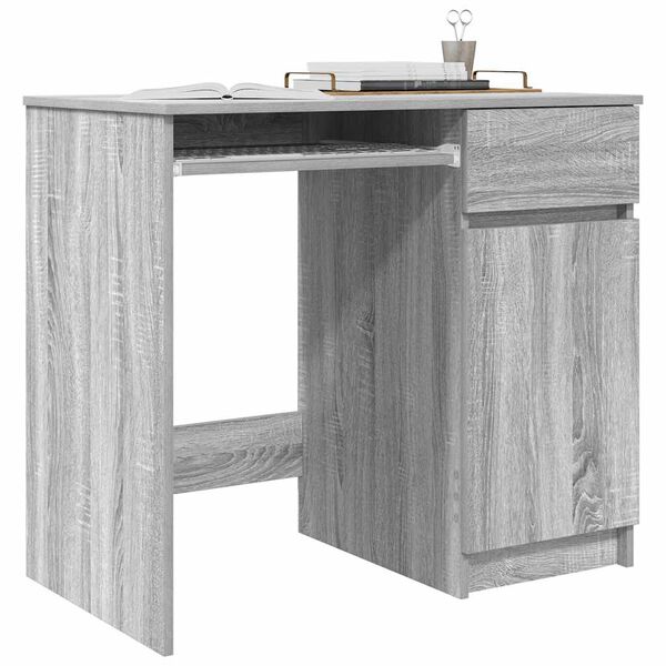 vidaXL Schreibtisch Grau Sonoma 86x49x76 cm Holzwerkstoff