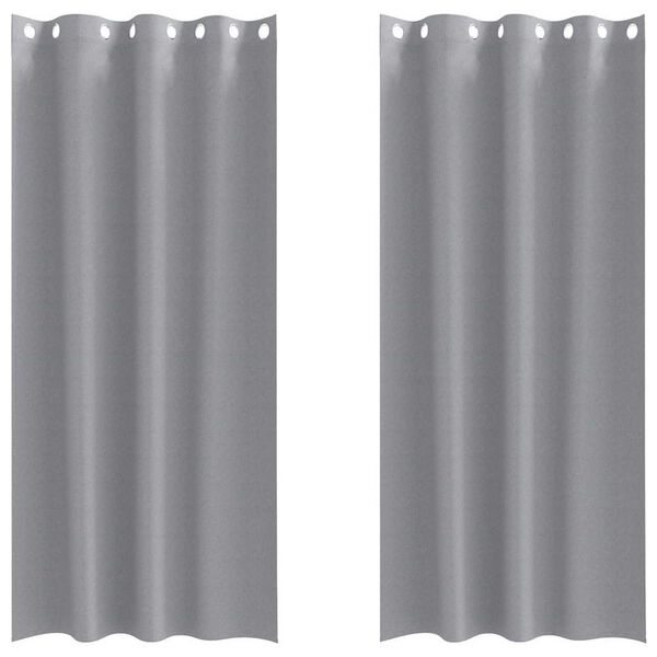 vidaXL Verdunkelungs-Vorh&auml;nge mit Ringen 2 pcs Hellgrau 225 x 140 cm