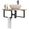 vidaXL Waschbeckenregal Wandmontage Stahl und Akazienholz