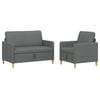 vidaXL Sofa Set mit Stauraum 2 Stk. Dunkelgrau Polyester