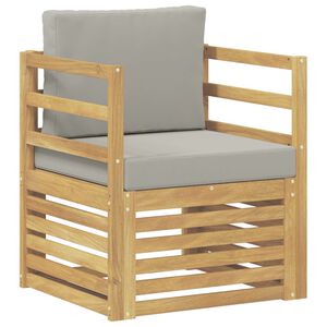 vidaXL Outdoor-Sofa Polyester Wei&szlig; und Hellgrau