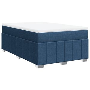 vidaXL Boxspringbett mit Matratze Blau 120x190 cm Stoff
