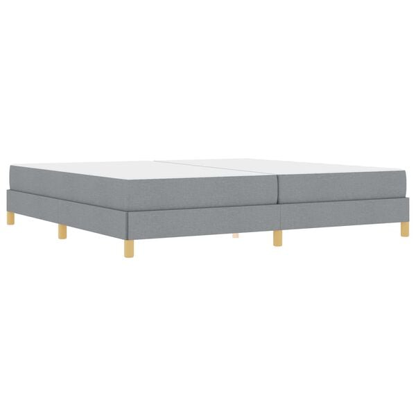 vidaXL Boxspringbett mit Matratze Hellgrau 200 x 200 cm Stoff