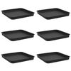 vidaXL Quadratisches Blumentablett 6 pcs Schwarz 21 x 21 x 2 cm
