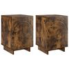 vidaXL Nachttisch 2 pcs R&auml;uchereiche 33,5 x 34,5 x 50 cm Holzwerkstoff