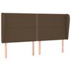 vidaXL Kopfteil mit Ohren Dunkelbraun 203x23x118/128 cm Stoff