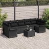 vidaXL Gartensofa-set mit Kissen 8 pcs Schwarz Poly-Rattan