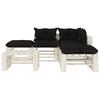 vidaXL 6-tlg. Garten-Lounge-Set Paletten mit Kissen in Schwarz Holz