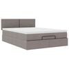 vidaXL Ottoman-Bett mit Matratze Taupe 140x190 cm Stoff