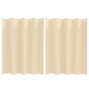 vidaXL Verdunkelungs-Vorh&auml;nge mit Ringen 2 pcs Creme 140 x 140 cm