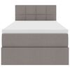 vidaXL Bett mit Stauraum und LED mit Matratze Taupe 90 x 190 cm Stoff