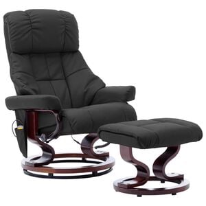 vidaXL Massagesessel Verstellbar Grau Kunstleder und Bugholz