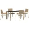 vidaXL Garten Essgruppe 5 stk. Beige Poly-Rattan