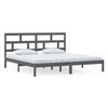vidaXL Massivholzbett Grau Kiefer 200x200 cm
