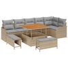 vidaXL Garten-Sofa-Set 9 pcs Beige Poly-Rattan