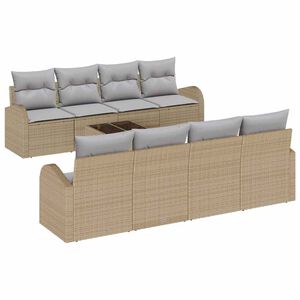 vidaXL Gartensofa-set Beige 55 x 55 x 37 cm Poly-Rattan
