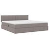 vidaXL Bett mit Stauraum und LED Taupe 200 x 200 cm Polyester
