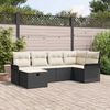 vidaXL Gartensofa-set mit Kissen 6 pcs Schwarz und Creme Poly-Rattan